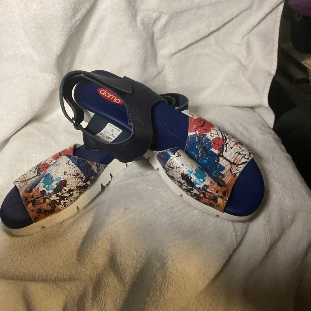 Blue Sandals Plush Slip-On Comfort